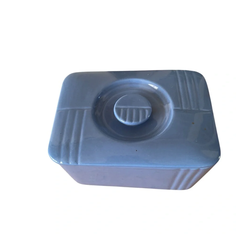 Westinghouse Hall Vintage Blue‎ Ceramic Refrigerator Container, 4